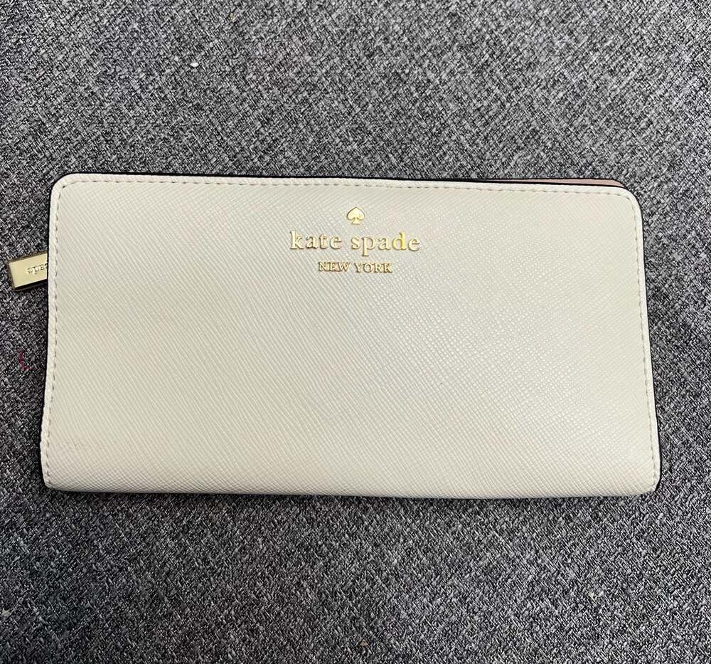 Kate Spade Madison Large Slim Bifold Wallet in Saffiano Leather Meringue